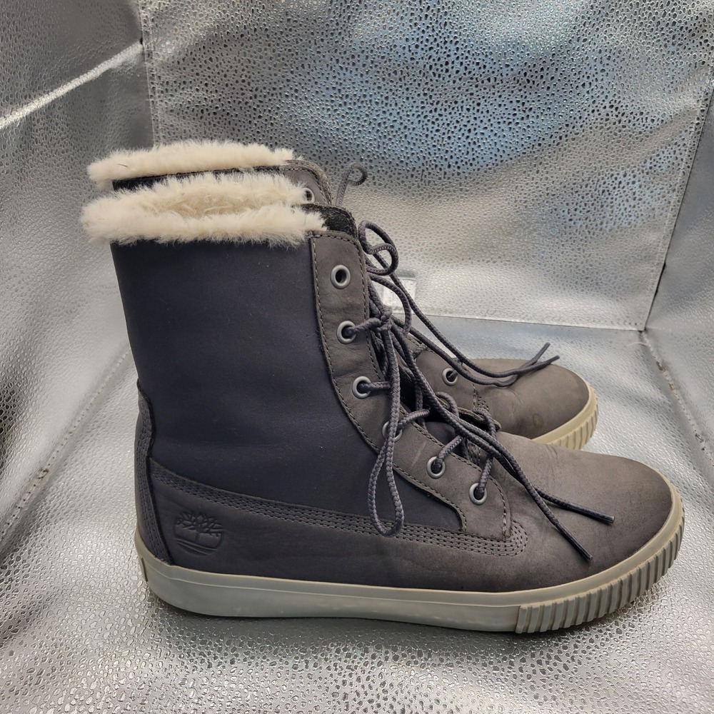 Timberland Womens Skyla Bay Fleece Fold-Down Boots Size 8.5 6 inch Gray - Picture 5 of 12